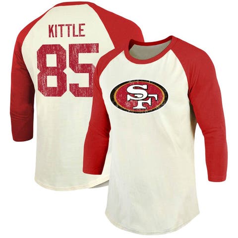 Women's San Francisco 49ers George Kittle Camo Name & Number Tri-Blend  V-Neck T-Shirt