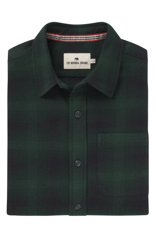 The Normal Brand Louis Heavyweight Flannel Overshirt In Evergreen Plaid