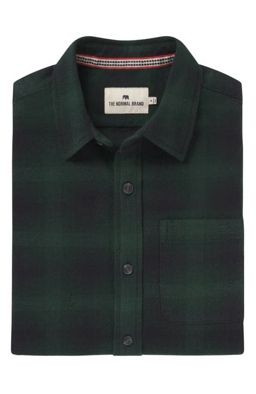 Shop The Normal Brand Louis Heavyweight Flannel Overshirt In Evergreen Plaid