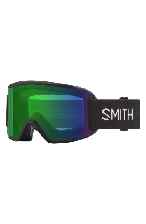 Smith Squad 180mm ChromaPop Snow Goggles in Black /Green Mirror at Nordstrom