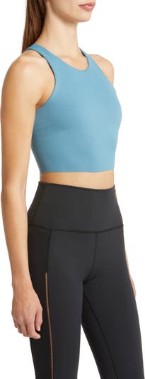 Buy Nike Yoga Dri-fit Luxe Shelf-bra Cropped Tank Top - Blue At 46