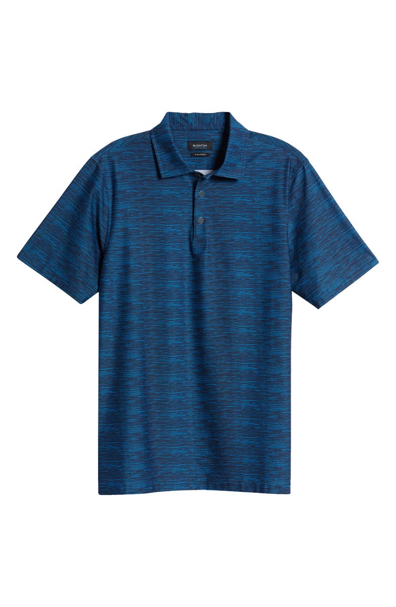 Bugatchi OoohCotton<sup>®</sup> Tech Stripe Stretch Short Sleeve Polo, Alternate, color, 
