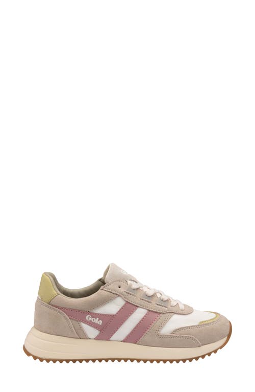 Gola Chicago Sneaker In Off White/grey/dusty Rose