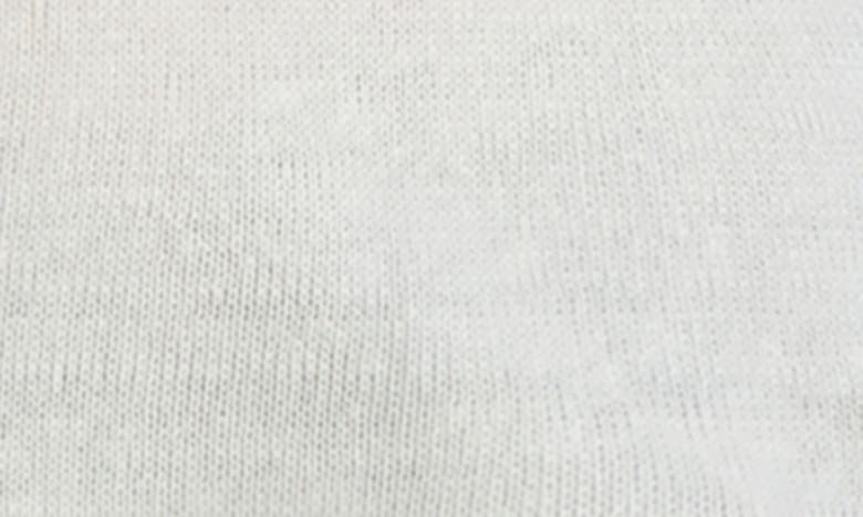Shop Karl Lagerfeld Paris Stitch Detail Linen Short Sleeve Cardigan In Natural