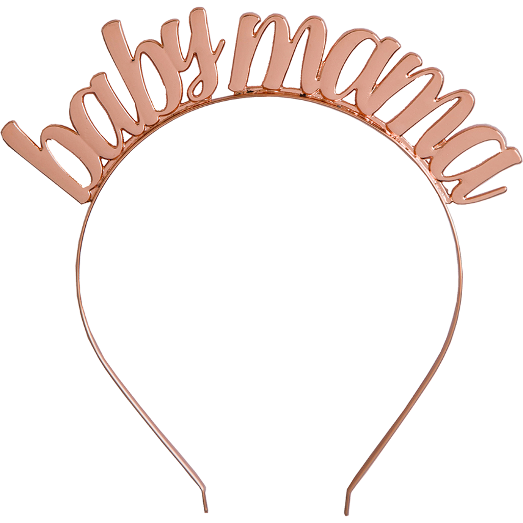 Jollity & Co Milestone Events Metal Headbands In Rose Gold Baby Mama