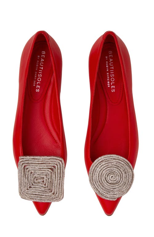 Shop Beautiisoles Bonnie Pointed Toe Ballet Flat In Red