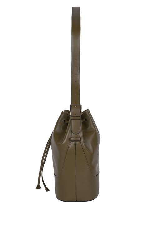 Shop Hyer Goods Upcycled Leather Everyday Cinch Bucket Bag In Olive