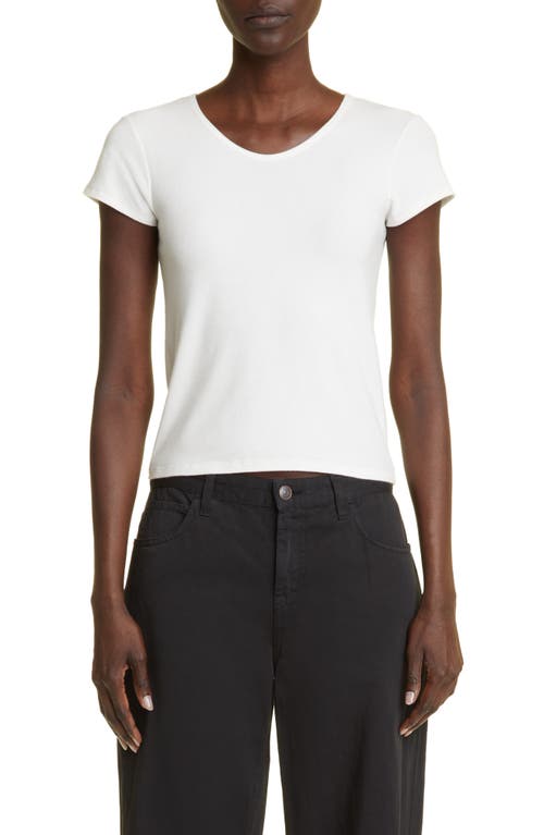 The Row Rasa Scoop Neck Cap Sleeve Jersey T-Shirt in White at Nordstrom, Size Large
