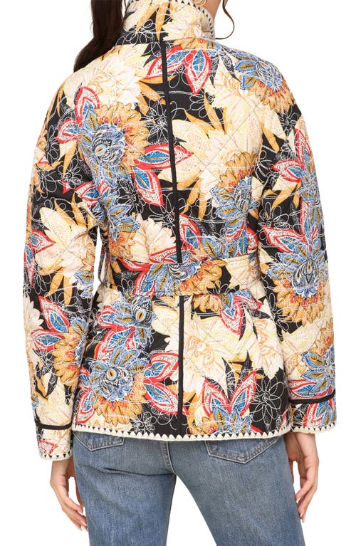 Avec Les Filles Embroidered Paisley Belted Quilted Jacket
