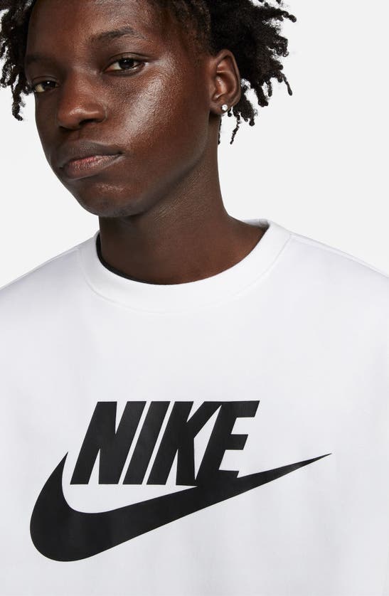 Shop Nike Fleece Graphic Pullover Sweatshirt In White
