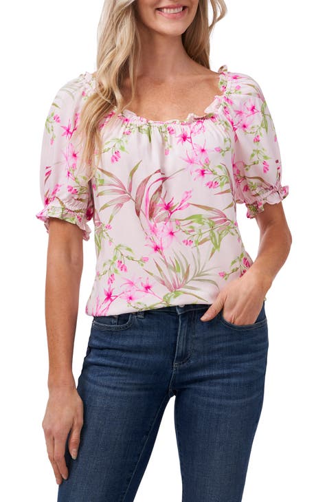 Women S Cece Tops Nordstrom - floral shoulderless top roblox