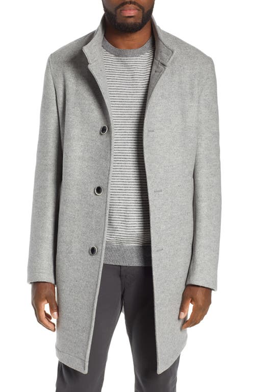 Camden Double Face Wool Blend Coat in Light Grey
