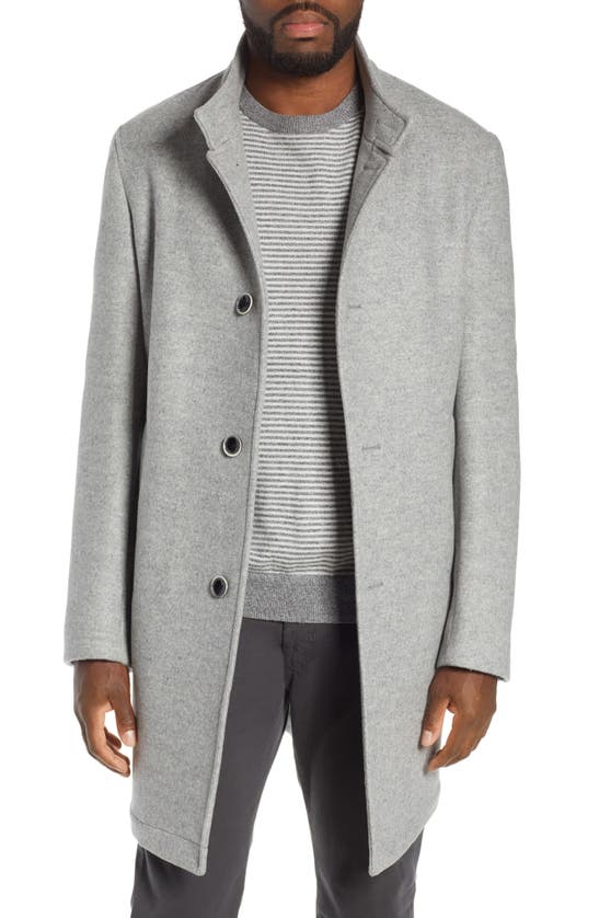 Nordstrom Signature Camden Double Face Wool Blend Coat In Light Grey