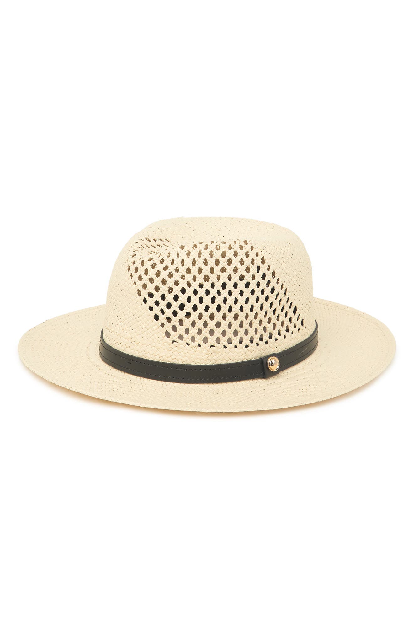 PHENIX Perforated Leather Trim Straw 