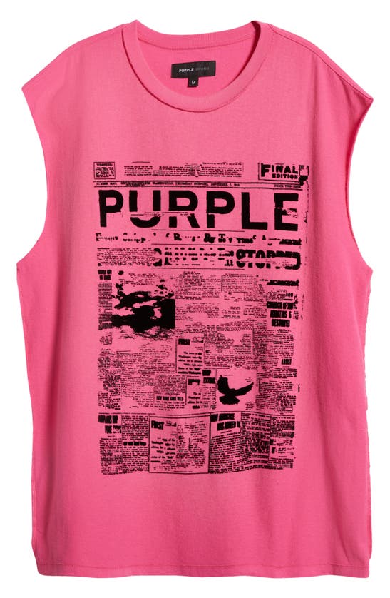 Shop Purple Brand Textured Jersey Sleeveless Muscle Tee In Pink