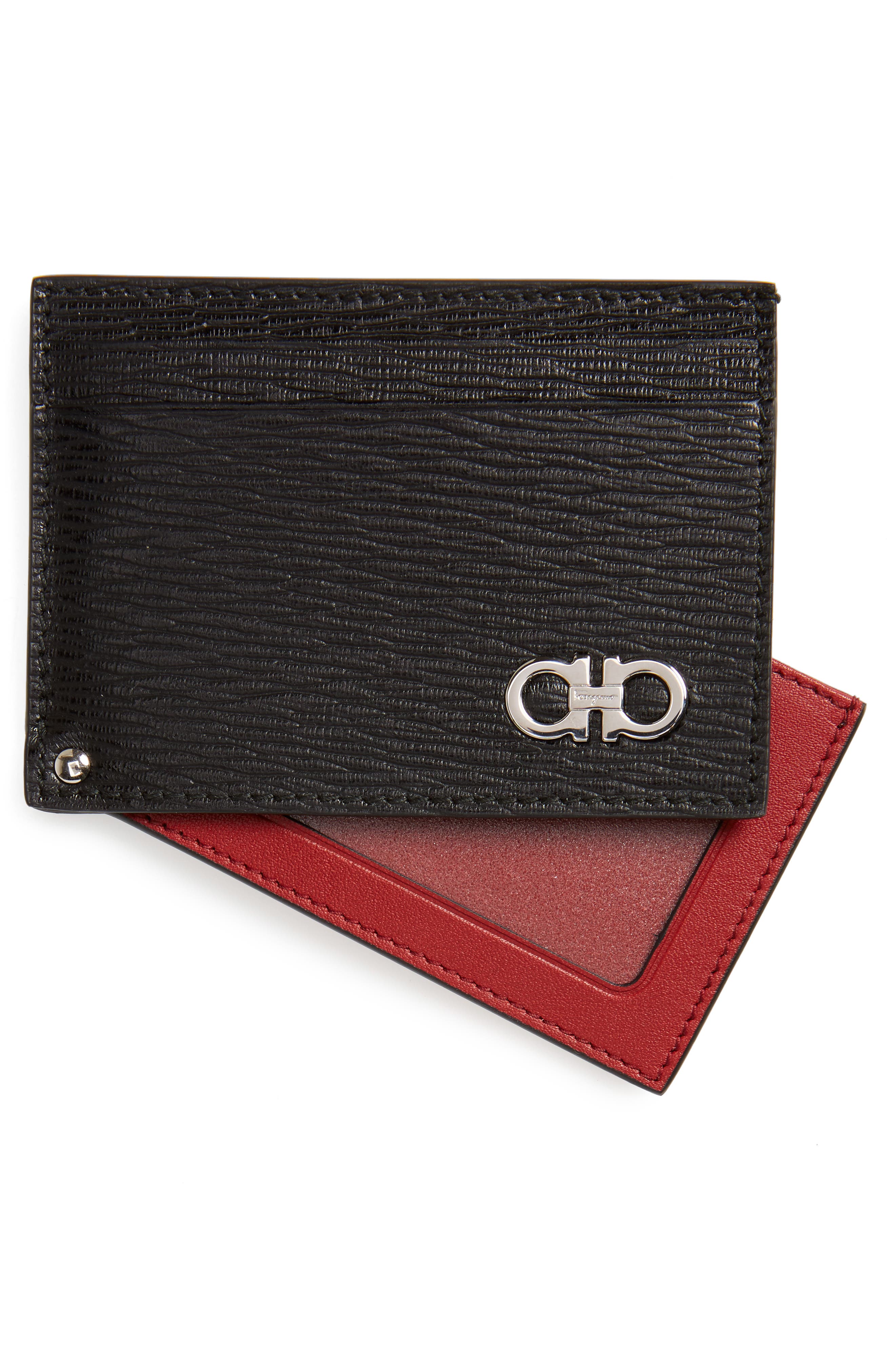 salvatore ferragamo leather card holder