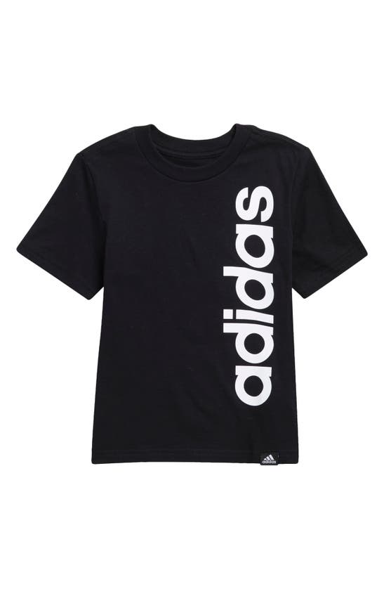 Shop Adidas Originals Adidas Kids' Linear Logo Cotton Graphic T-shirt In Black