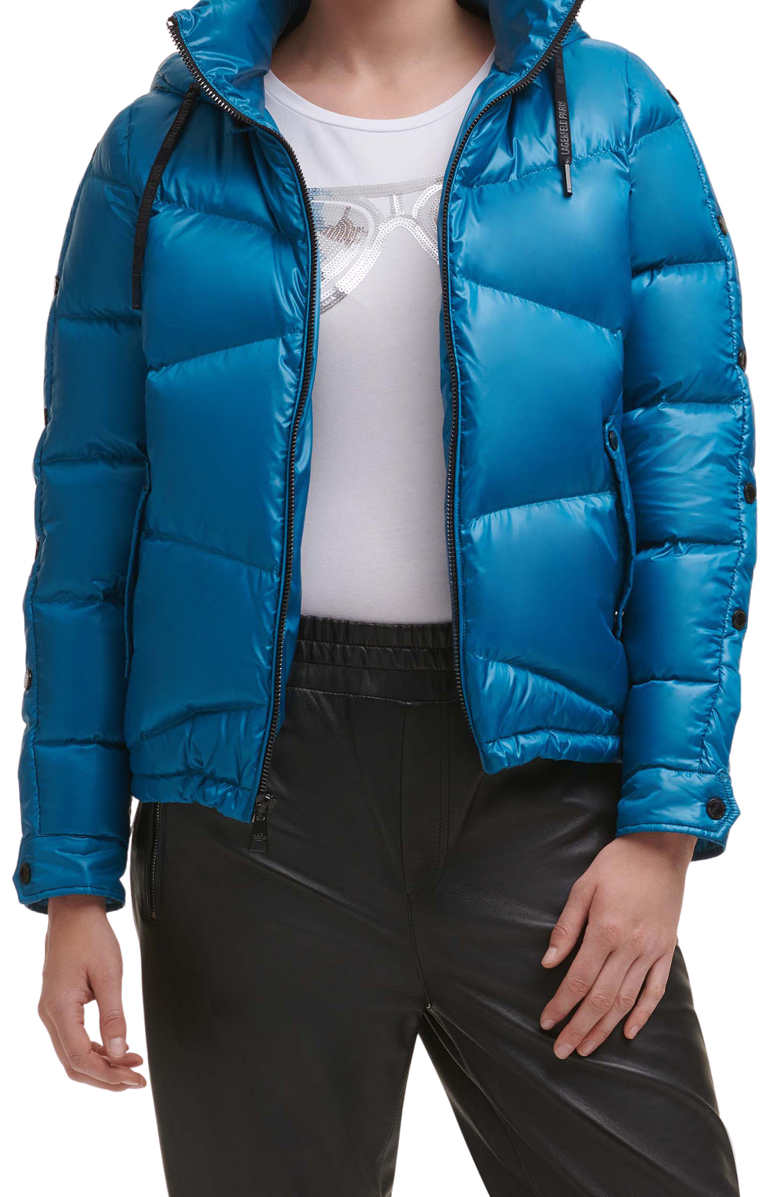 karl lagerfeld silver down padded jacket