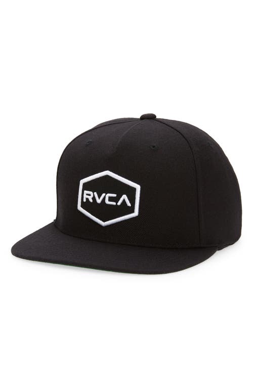 Rvca Commonwealth Snapback Baseball Cap In Black/white