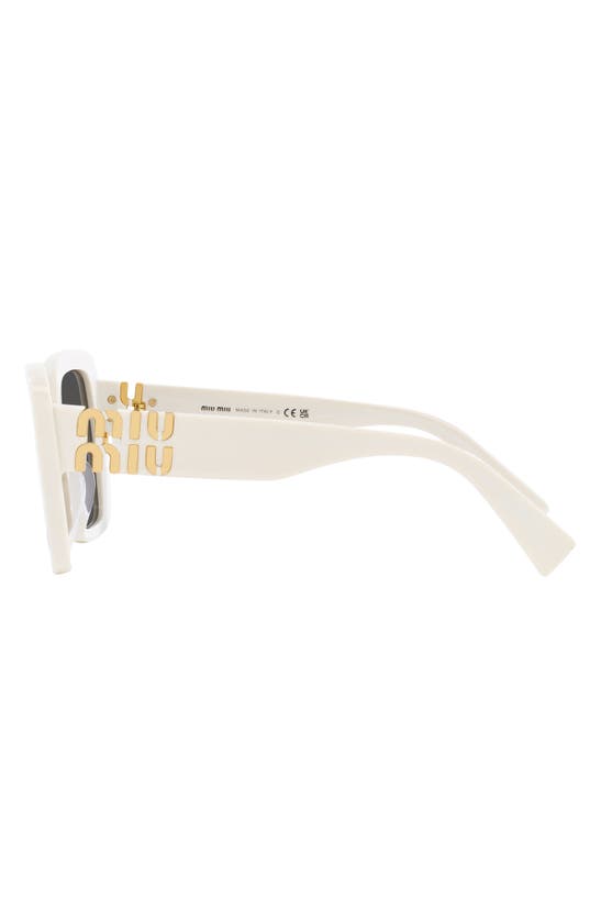 Shop Miu Miu 56mm Square Sunglasses In White