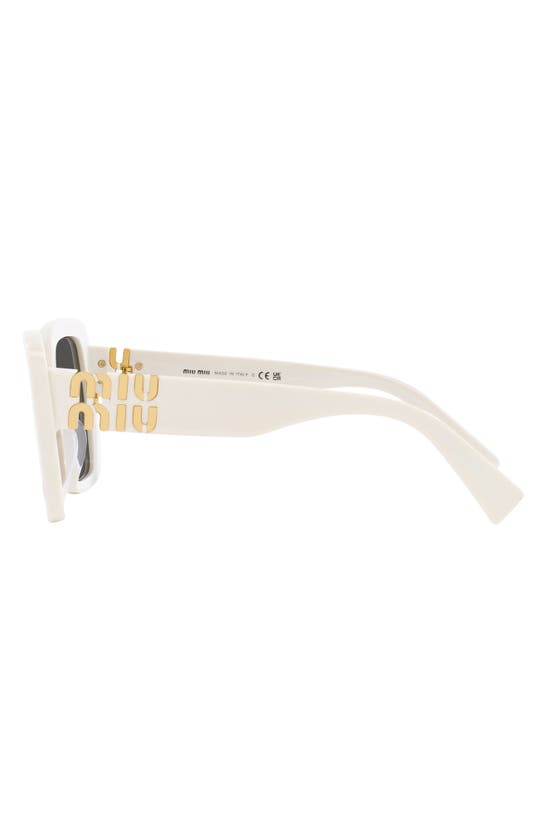 Miu Miu Logo Acetate Square Sunglasses In White