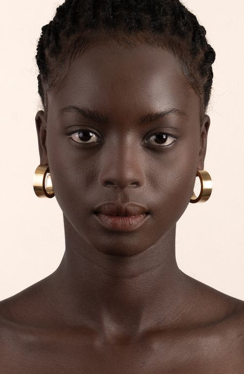 Ivi Los Angeles Medium Signora Hollow Hoop Earrings In Yellow Gold