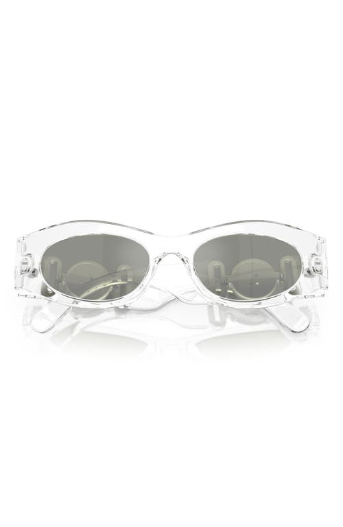 Shop Versace 51mm Oval Sunglasses In Crystal