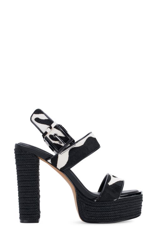 Shop Dkny Yadira Slingback Espadrille Platform Sandal In Black/white