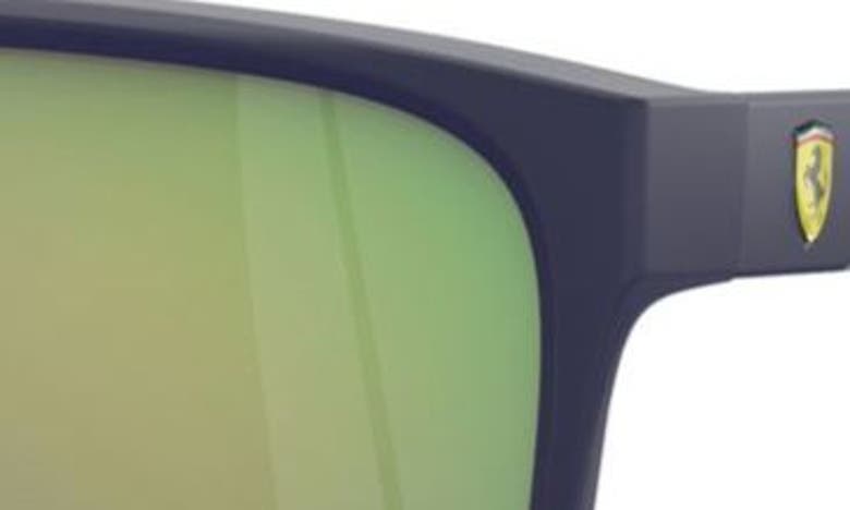 Shop Scuderia Ferrari 59mm Mirrored Square Sunglasses In Blue