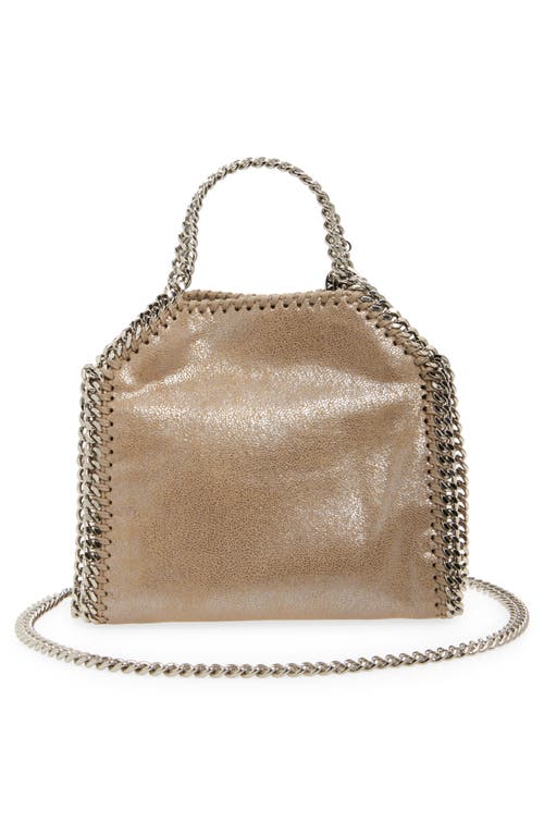 Shop Stella Mccartney Tiny Falabella Shaggy Deer Faux Leather Tote In Gold/gypsy Red