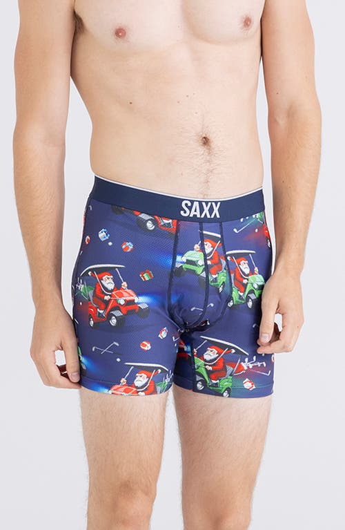 Saxx Volt Breathable Sim Fit Mesh Boxer Briefs In Open Sleigh-navy