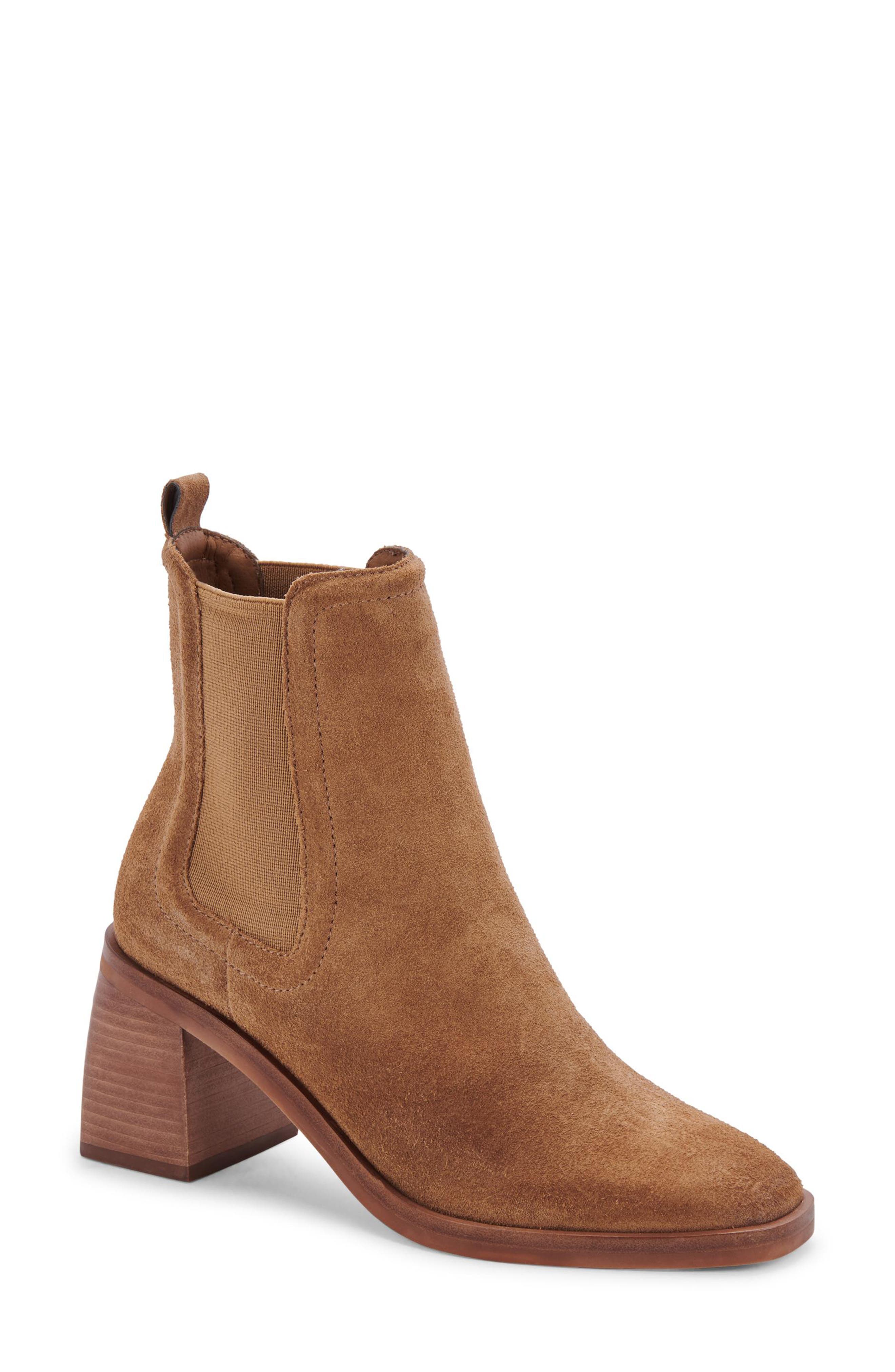 soft brown leather ankle boots