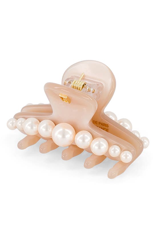 Alexandre De Paris Imitation Pearl Claw Clip In Beige