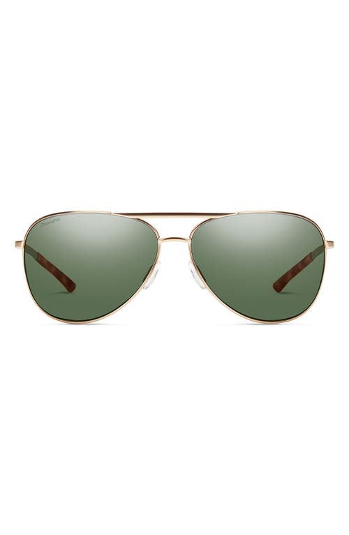 Smith Serpico Slim 2.0 60mm Chromapop Polarized Aviator Sunglasses In Matte Gold/grey Polar