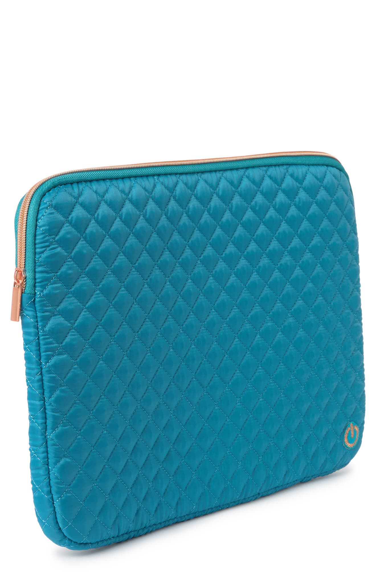 Mytagalongs Coco Quilted Laptop Sleeve In Teal
