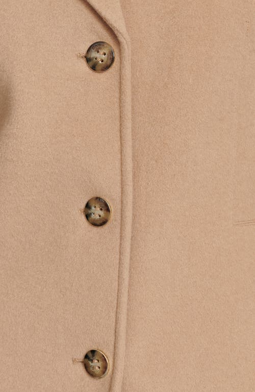 Calvin Klein Notch Wool Blend Coat In Camel