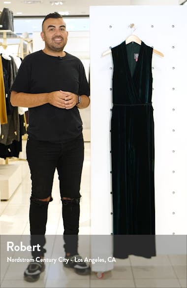 vince camuto velvet jumpsuit