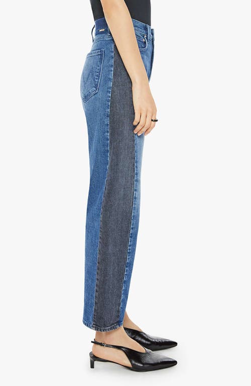 Shop Mother The Half Pipe Flood High Waist Ankle Wide Leg Jeans In Black And Blue