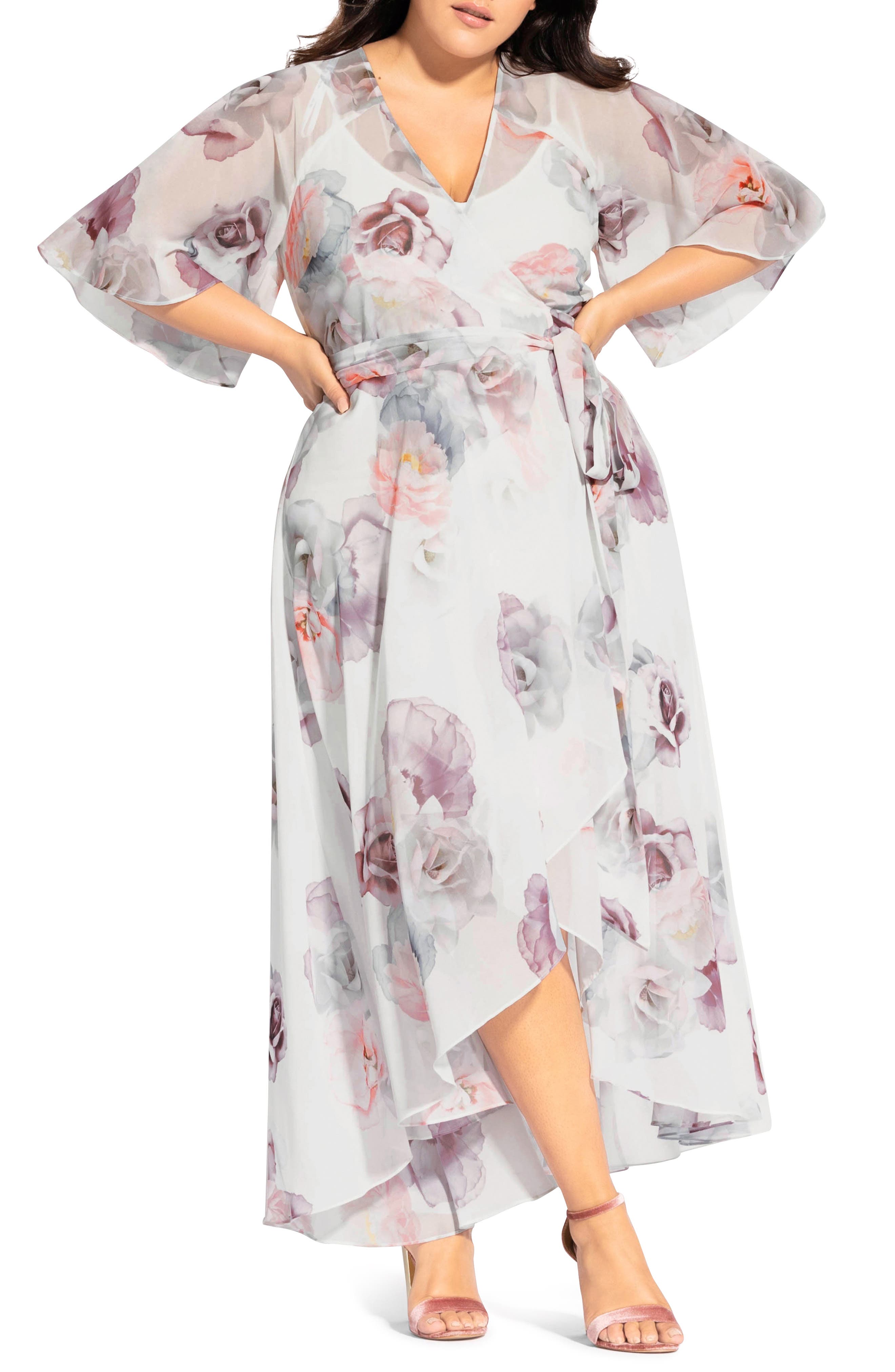 plus size maxi wrap dress