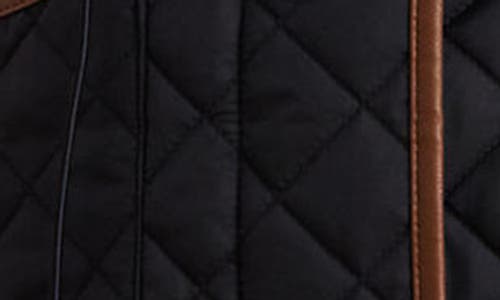 Shop Lauren Ralph Lauren Crest Logo Quilted Coat In Dk Navy