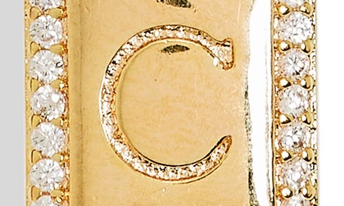 Leith Initial Pendant Necklace In C- Clear- Gold