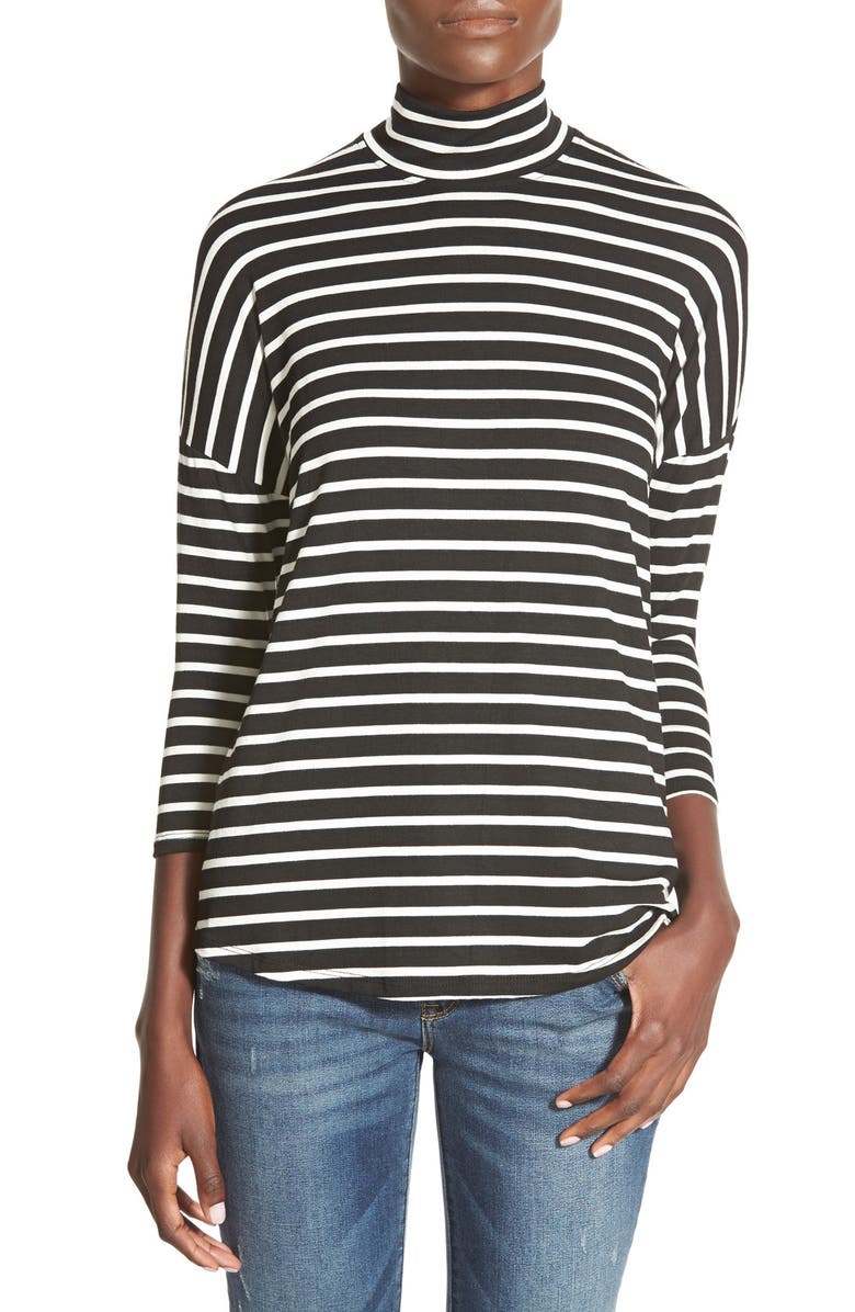 SOCIALITE Oversize Mock Neck Tee, Main, color, Black