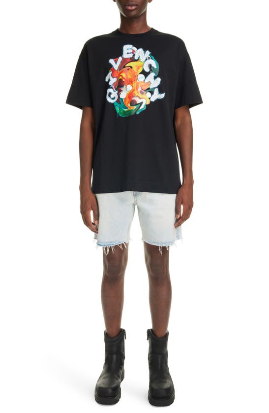 Shop Givenchy Abstract Logo Graphic T-shirt In Black