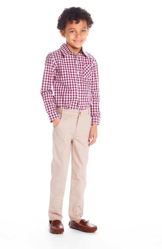 Andy & Evan Stretch Twill Trousers In Medium Beige