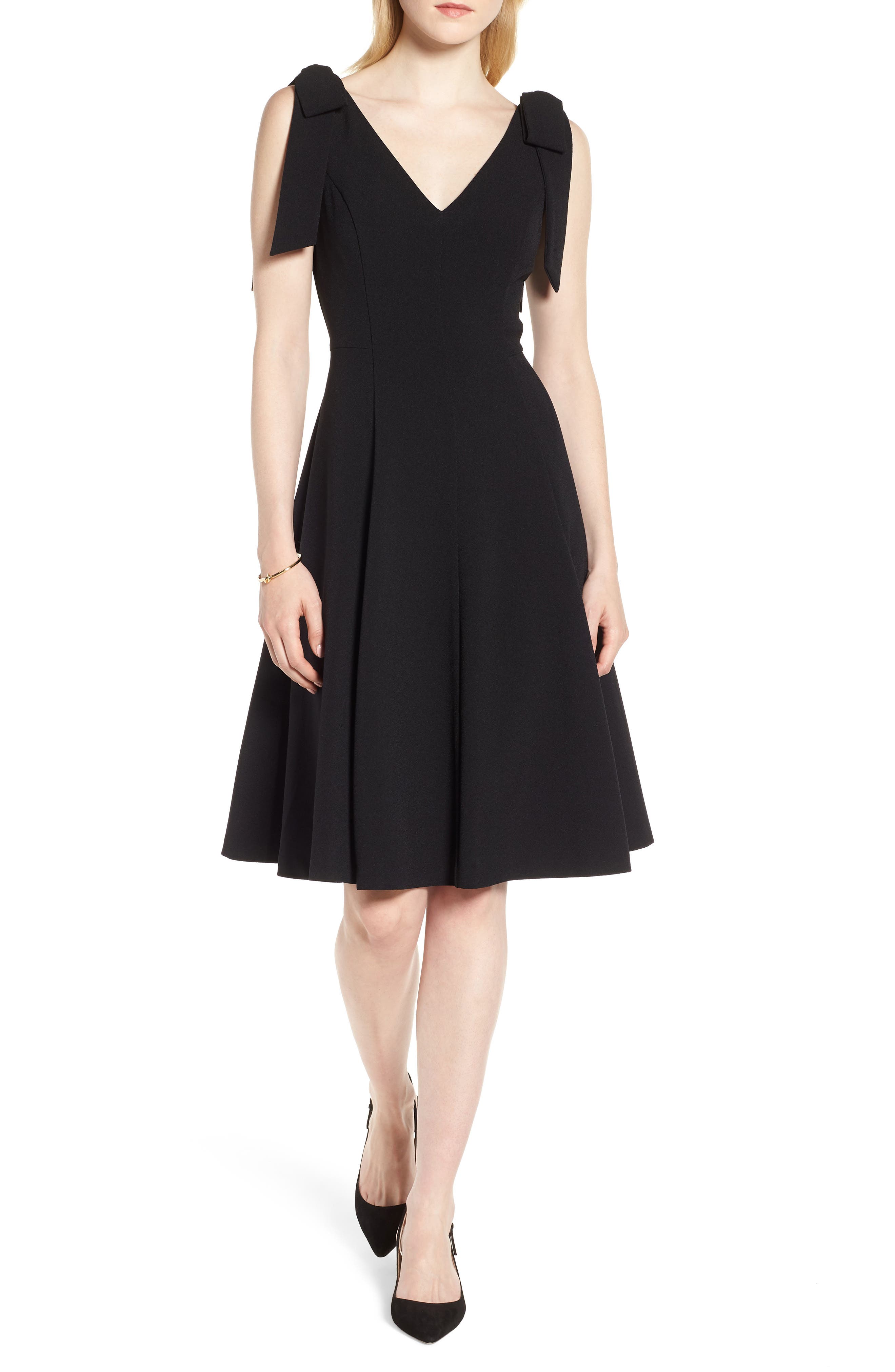 bow on shoulder dress