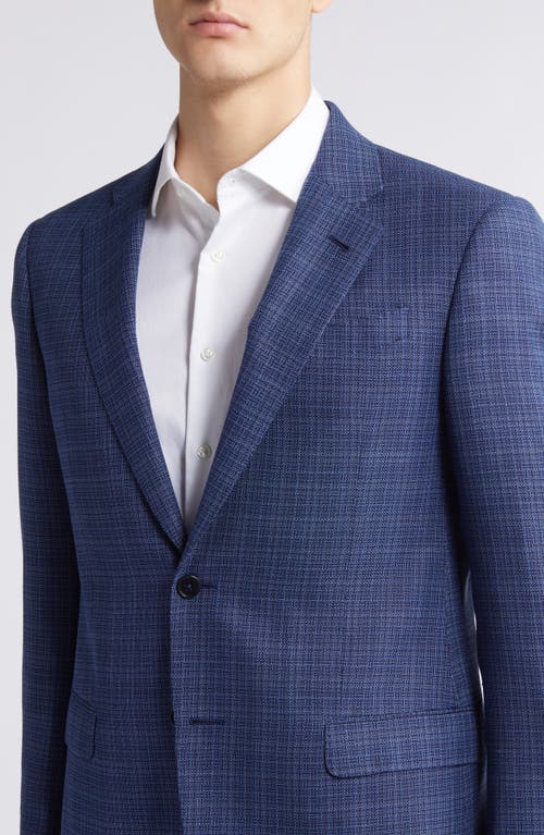 Shop Emporio Armani Textured Basket Weave Wool Sport Coat In Blue