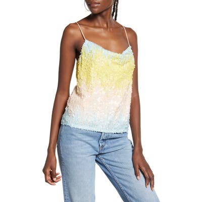 Endless Rose Colorblock Sequin Camisole Top, Pink