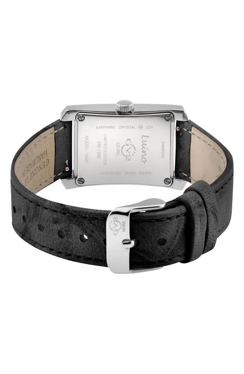 GV2 GV2 LUINO DIAMOND EMBELLISHED LEATHER STRAP WATCH, 23MM X 29MM