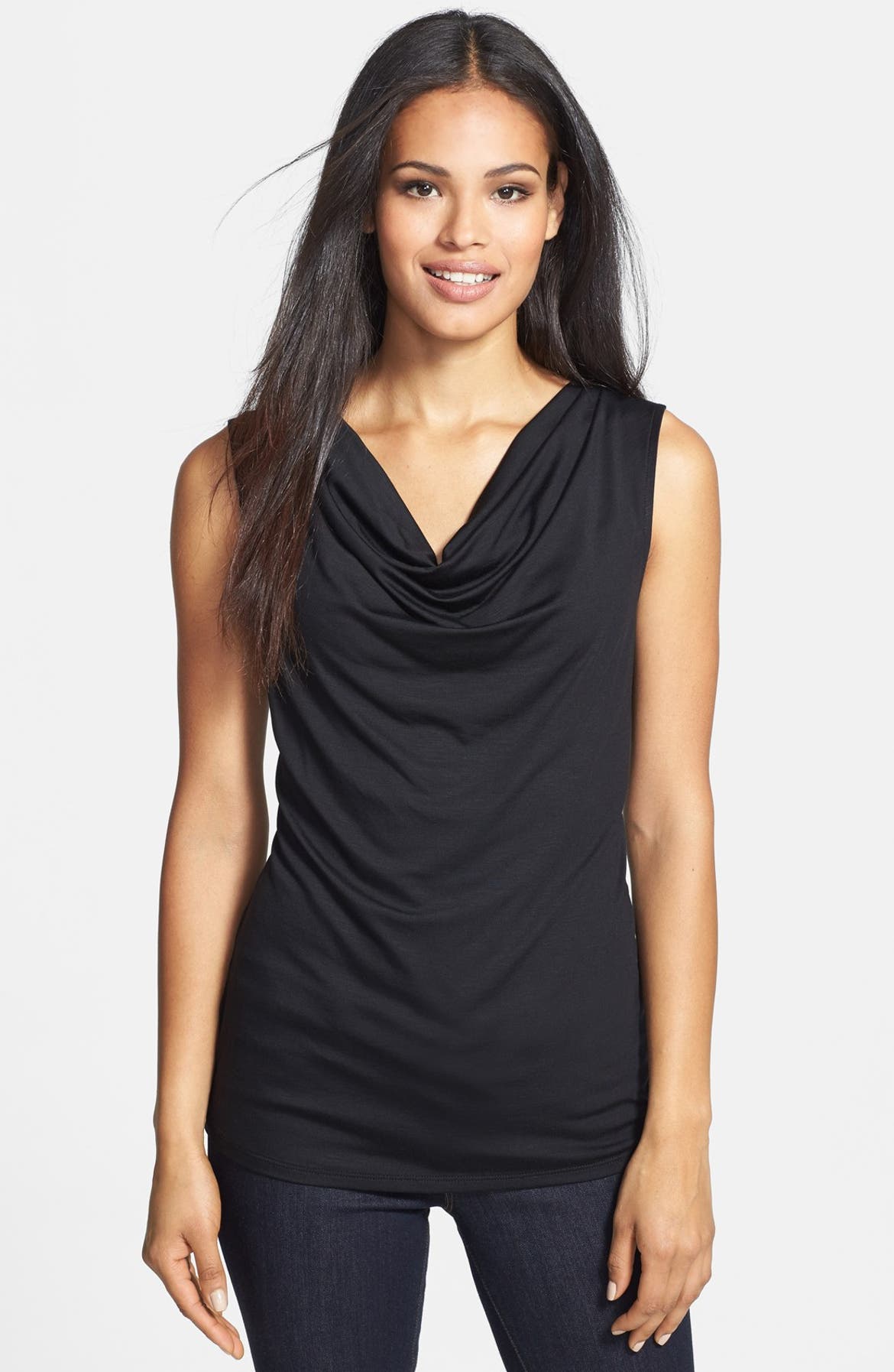 Classiques Entier® 'Flawless Jersey' Drape Neck Sleeveless Top | Nordstrom