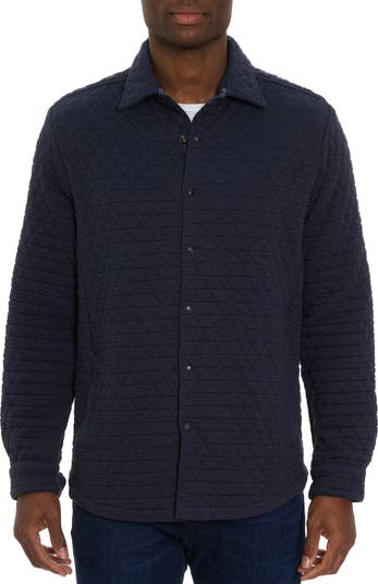 Quilted button sales up shirt